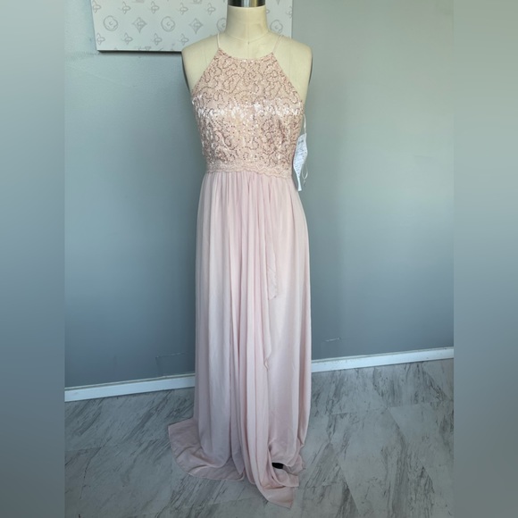 Dresses & Skirts - Jake’s Cocktail - baby pink sequence design dress nwt